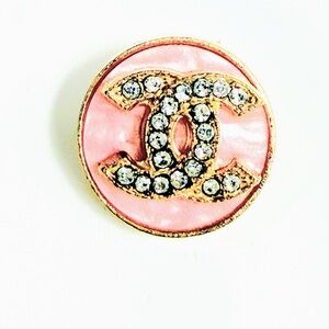 Luxury logo Pink and Gold Crystal Earrings